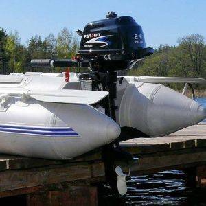 Parsun 2.6HP Outboards engine on the back of a small rib