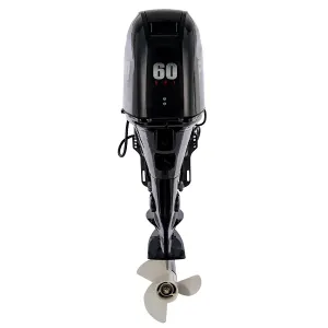 Pasun Engine 4-Stroke 60HP Long (20") Black rear view